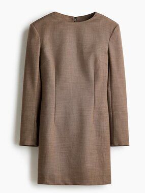 H&M Shoulder Pad Dress, Large, Taupe